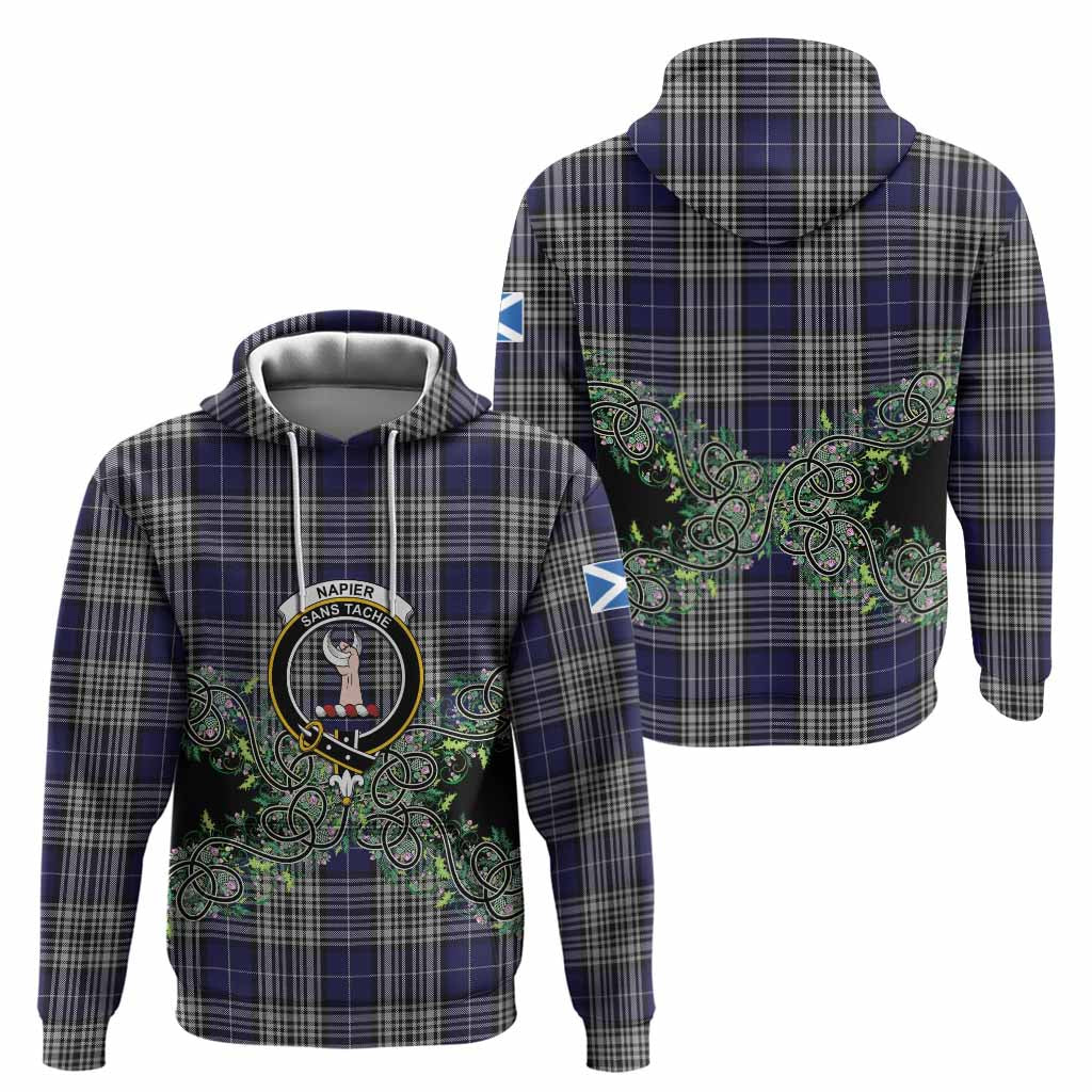 Napier Tartan Hoodie Thistle Scottish Spirit