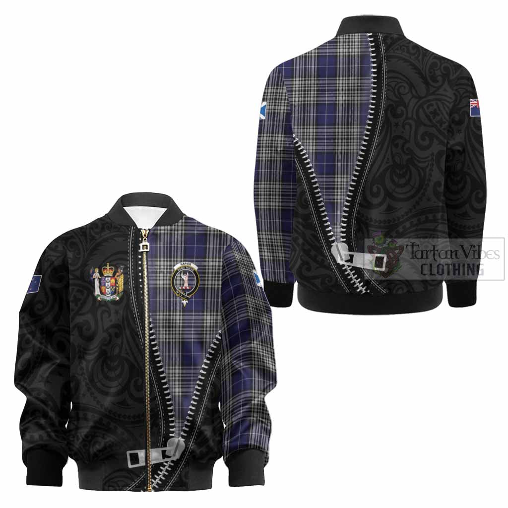 Napier Tartan Kid Bomber Jacket New Zealand Pattern Unique Zipper Stylized