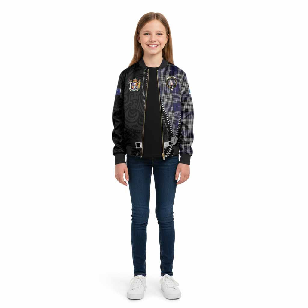 Napier Tartan Kid Bomber Jacket New Zealand Pattern Unique Zipper Stylized