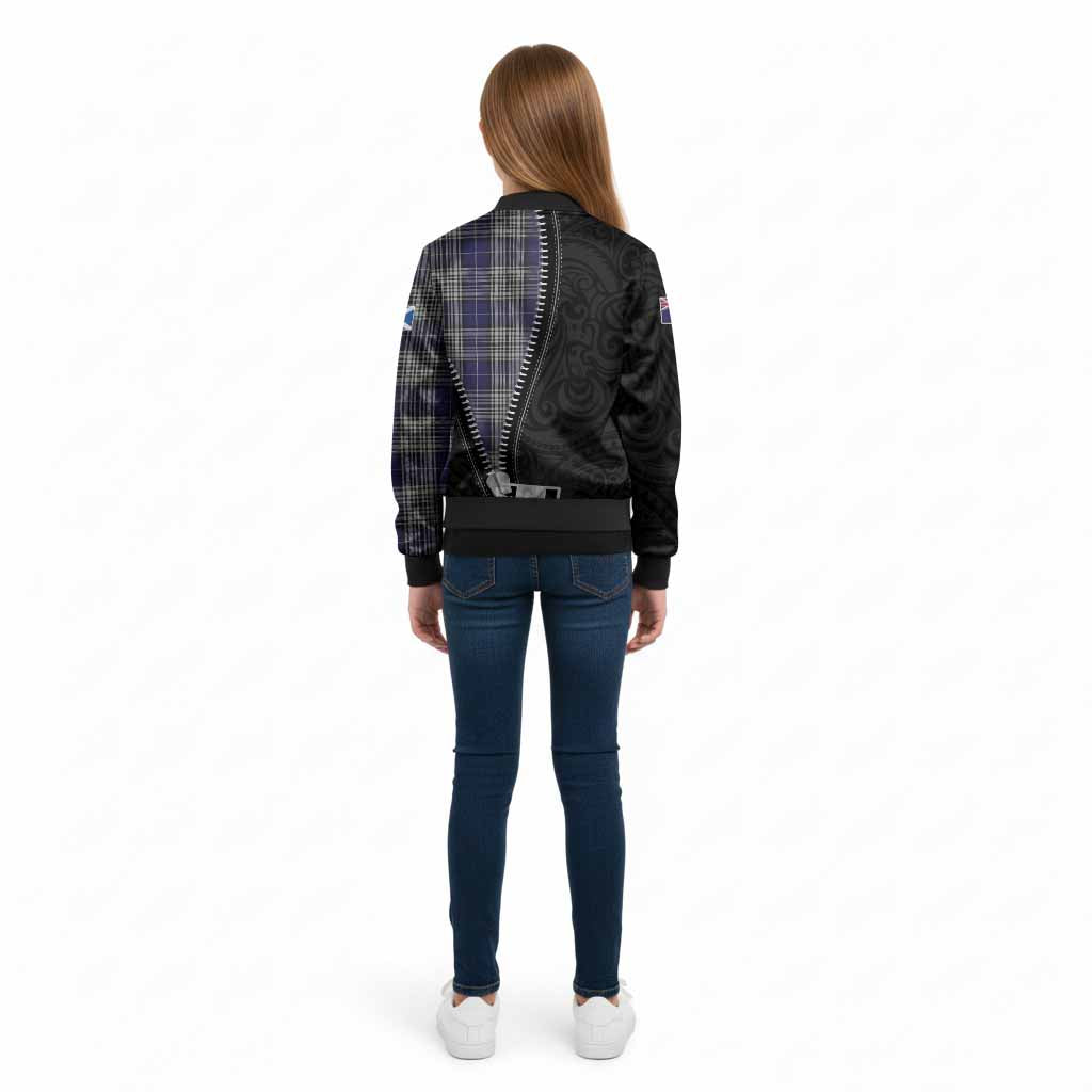 Napier Tartan Kid Bomber Jacket New Zealand Pattern Unique Zipper Stylized