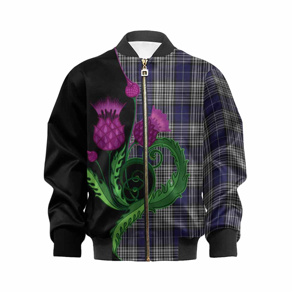Napier Tartan Kid Bomber Jacket Traditional Scottish Thistle