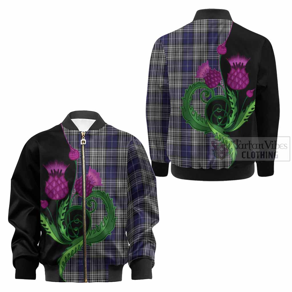Napier Tartan Kid Bomber Jacket Traditional Scottish Thistle