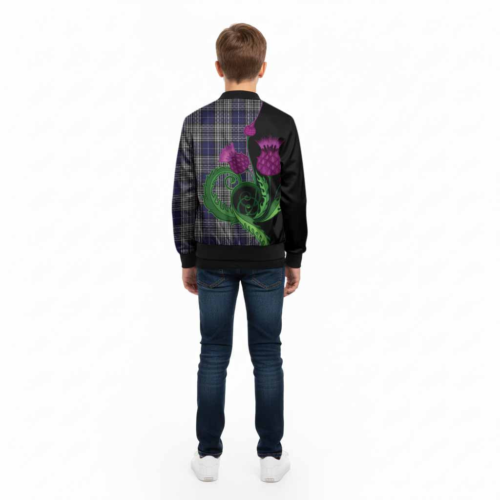 Napier Tartan Kid Bomber Jacket Traditional Scottish Thistle