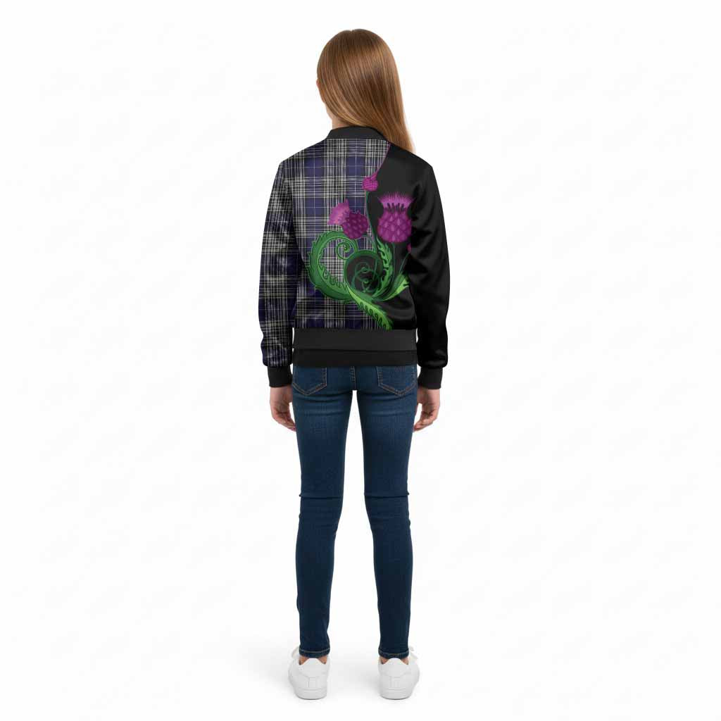 Napier Tartan Kid Bomber Jacket Traditional Scottish Thistle