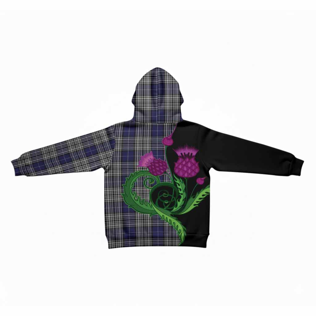 Napier Tartan Kid Hoodie Traditional Scottish Thistle
