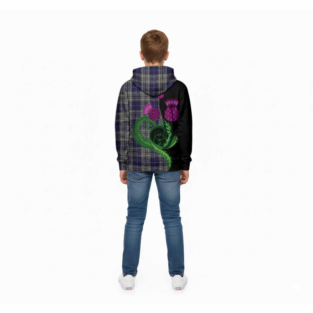 Napier Tartan Kid Hoodie Traditional Scottish Thistle