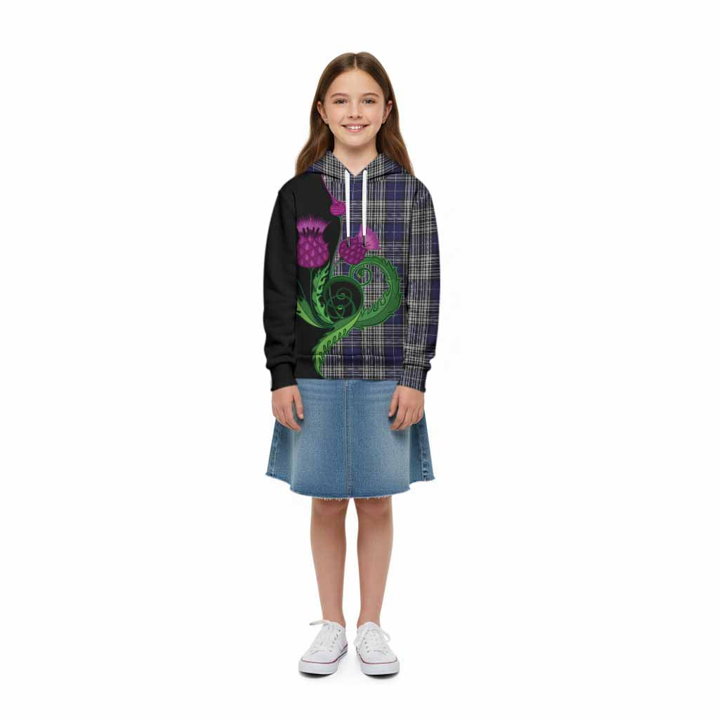 Napier Tartan Kid Hoodie Traditional Scottish Thistle