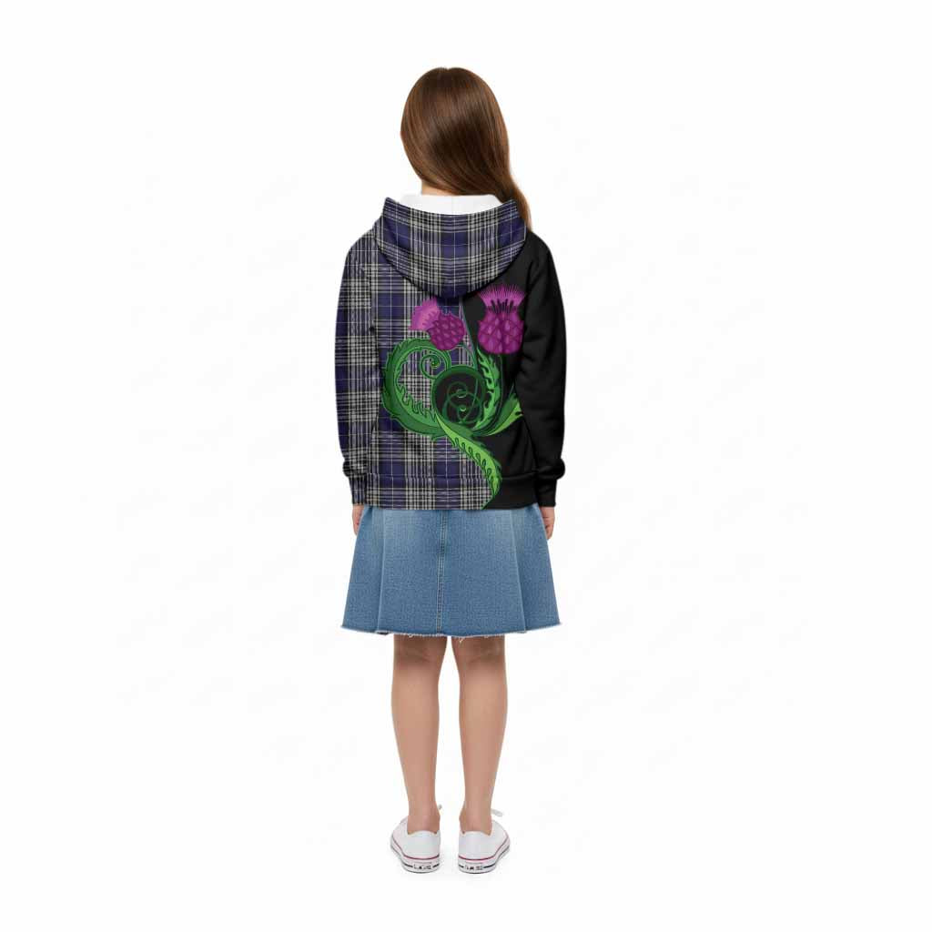 Napier Tartan Kid Hoodie Traditional Scottish Thistle
