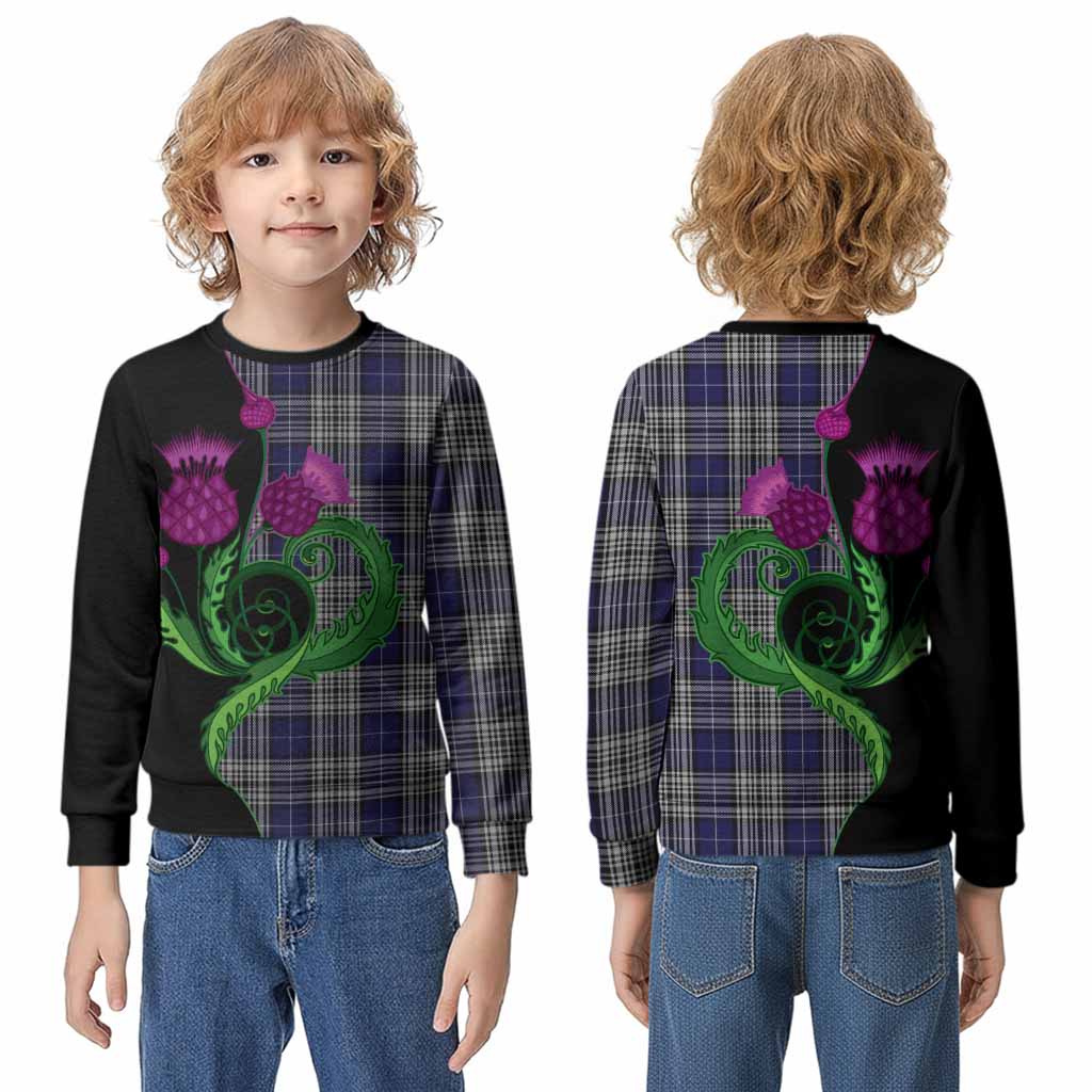 Napier Tartan Kid Knitted Sweatshirt Traditional Scottish Thistle