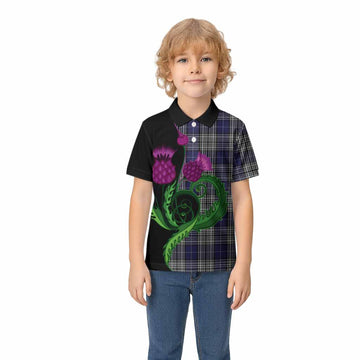 Napier Tartan Kid Polo Shirt Traditional Scottish Thistle