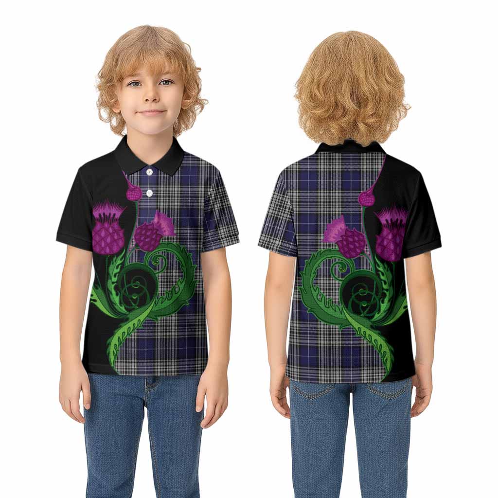 Napier Tartan Kid Polo Shirt Traditional Scottish Thistle