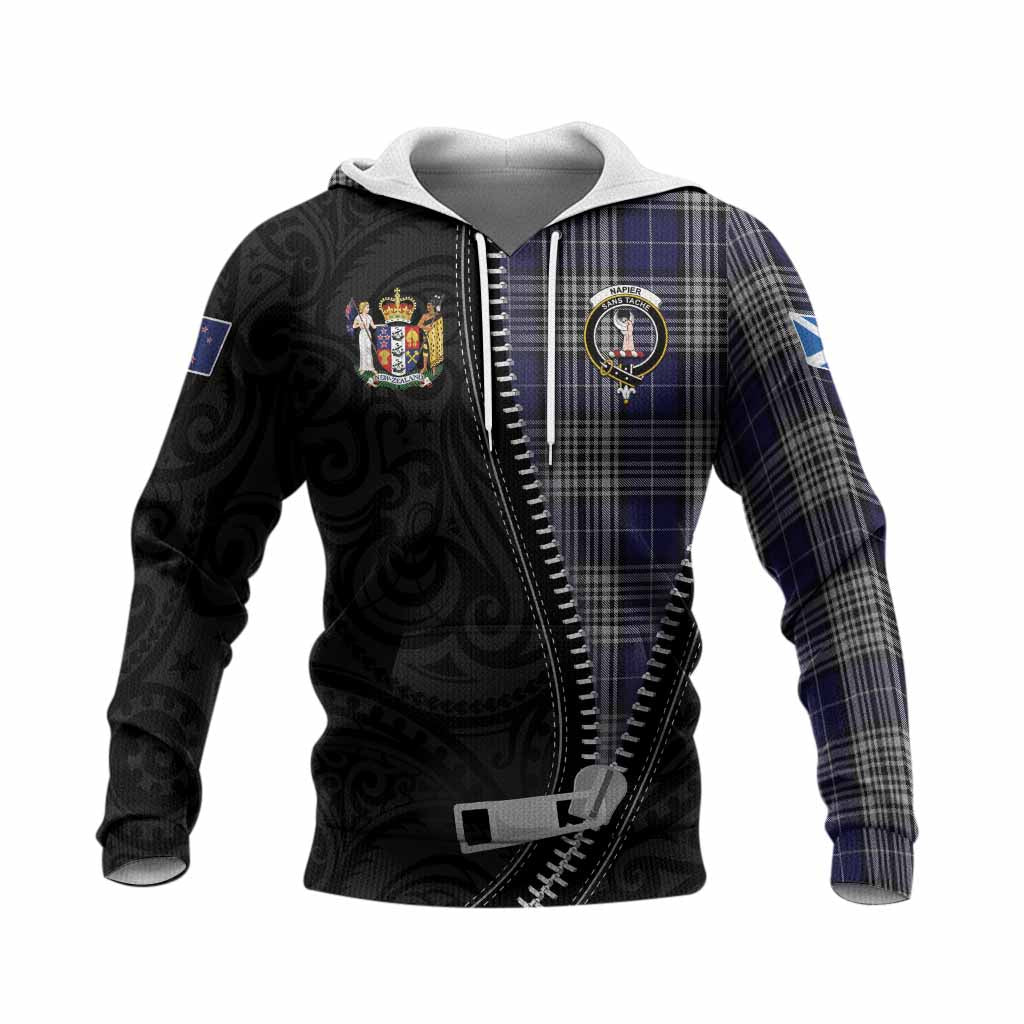 Napier Tartan Knitted Hoodie New Zealand Pattern Unique Zipper Stylized