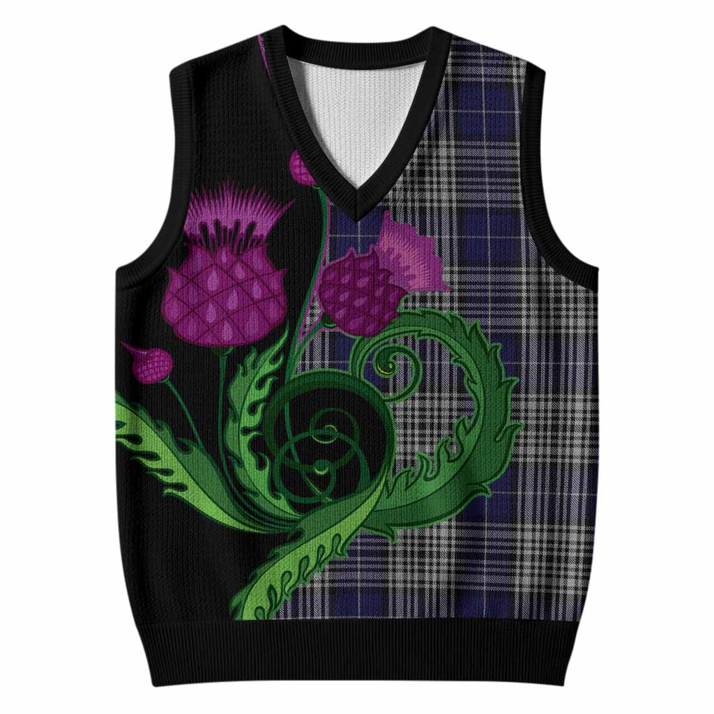 Napier Tartan Knitted V-Neck Vest Traditional Scottish Thistle