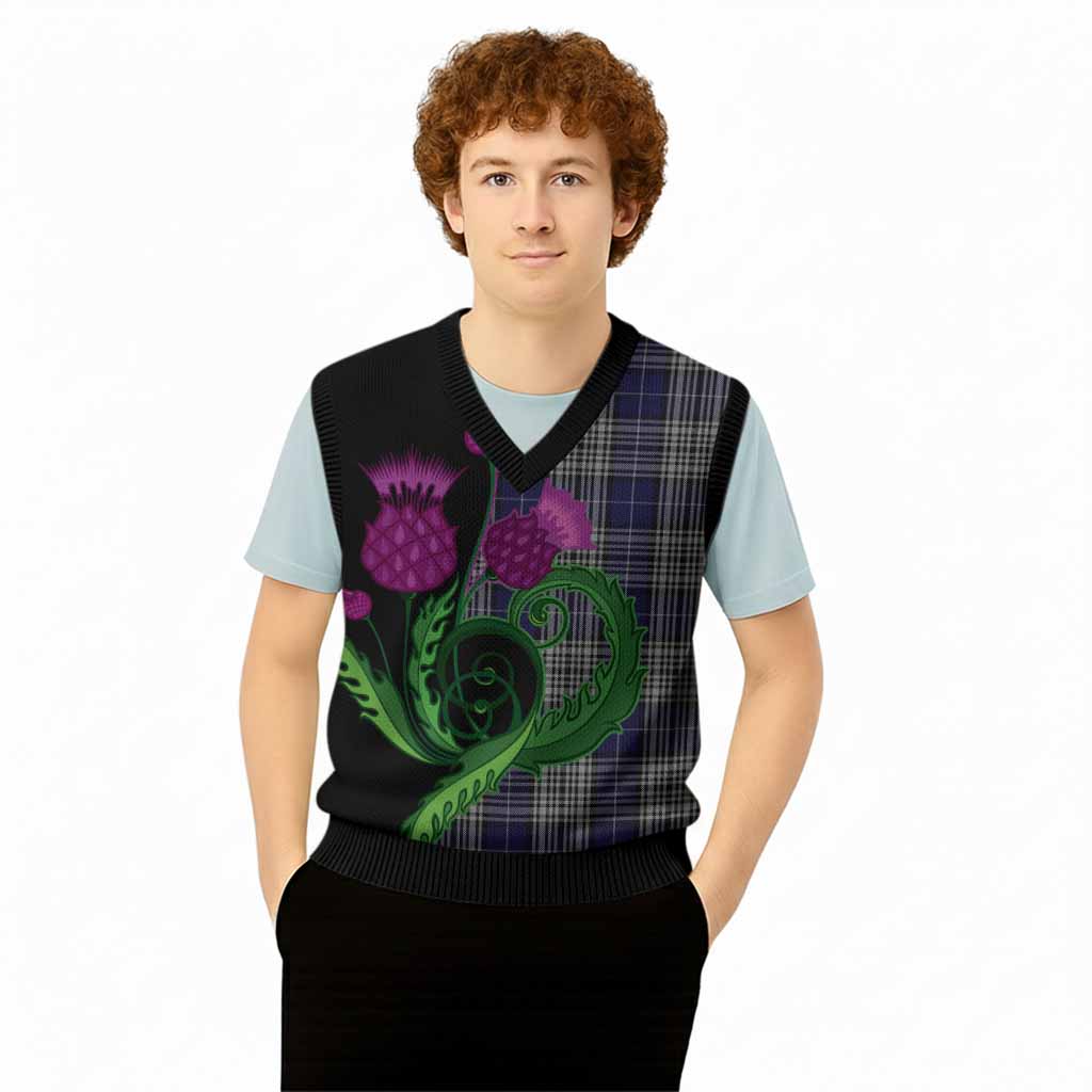 Napier Tartan Knitted V-Neck Vest Traditional Scottish Thistle