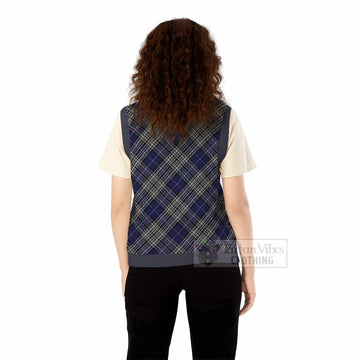 Napier Tartan Knitted V-Neck Vest with Family Crest Cross Style