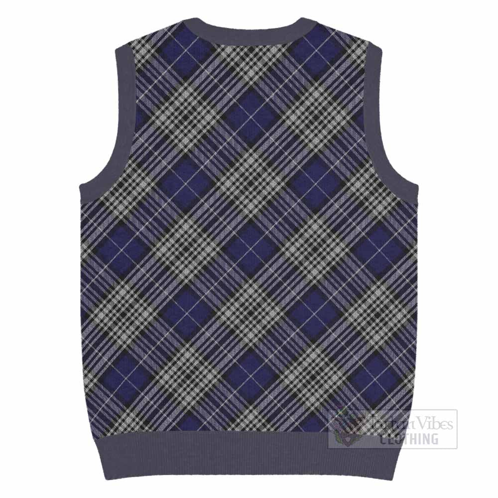 Napier Tartan Knitted V-Neck Vest with Family Crest Cross Style