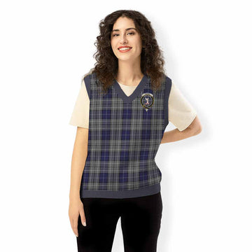 Napier Tartan Knitted V-Neck Vest with Family Crest