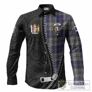 Napier Tartan Long Sleeve Button Shirts New Zealand Pattern Unique Zipper Stylized