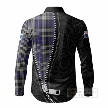 Napier Tartan Long Sleeve Button Shirts New Zealand Pattern Unique Zipper Stylized