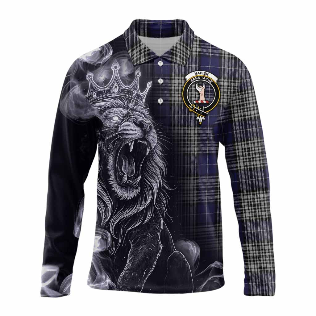 Napier Tartan Long Sleeve Polo Shirt Roaring Lion Heritage