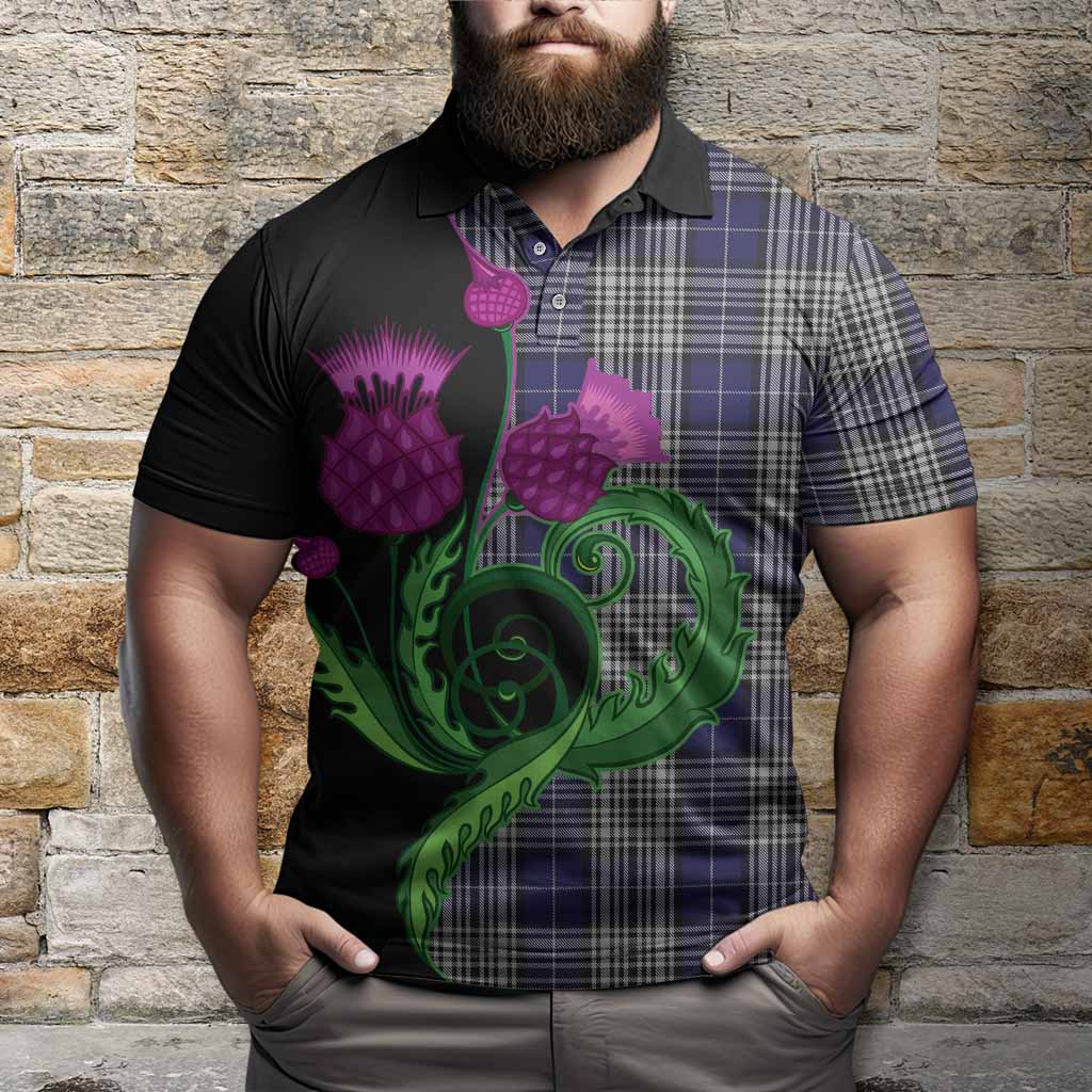 Napier Tartan Polo Shirt Traditional Scottish Thistle