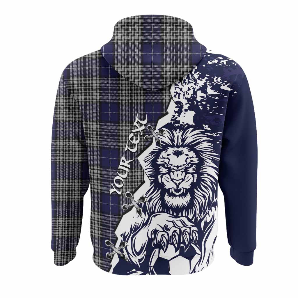 Napier Tartan Scottish Hoodie Angry Lion With Soccer Ball Style