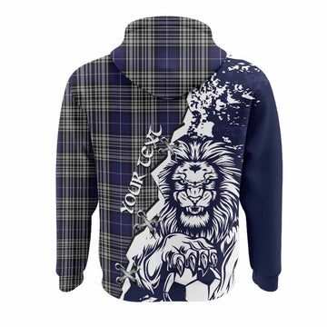 Napier Tartan Scottish Hoodie Angry Lion With Soccer Ball Style