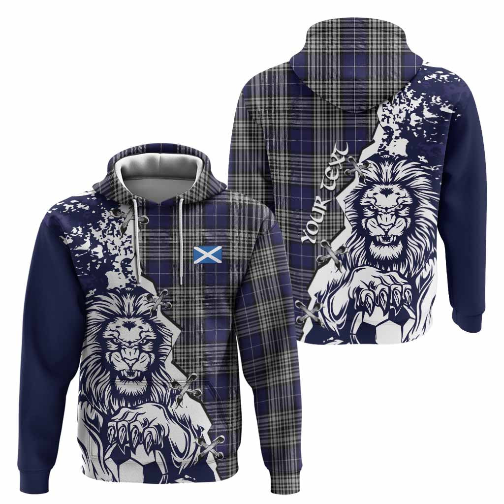Napier Tartan Scottish Hoodie Angry Lion With Soccer Ball Style