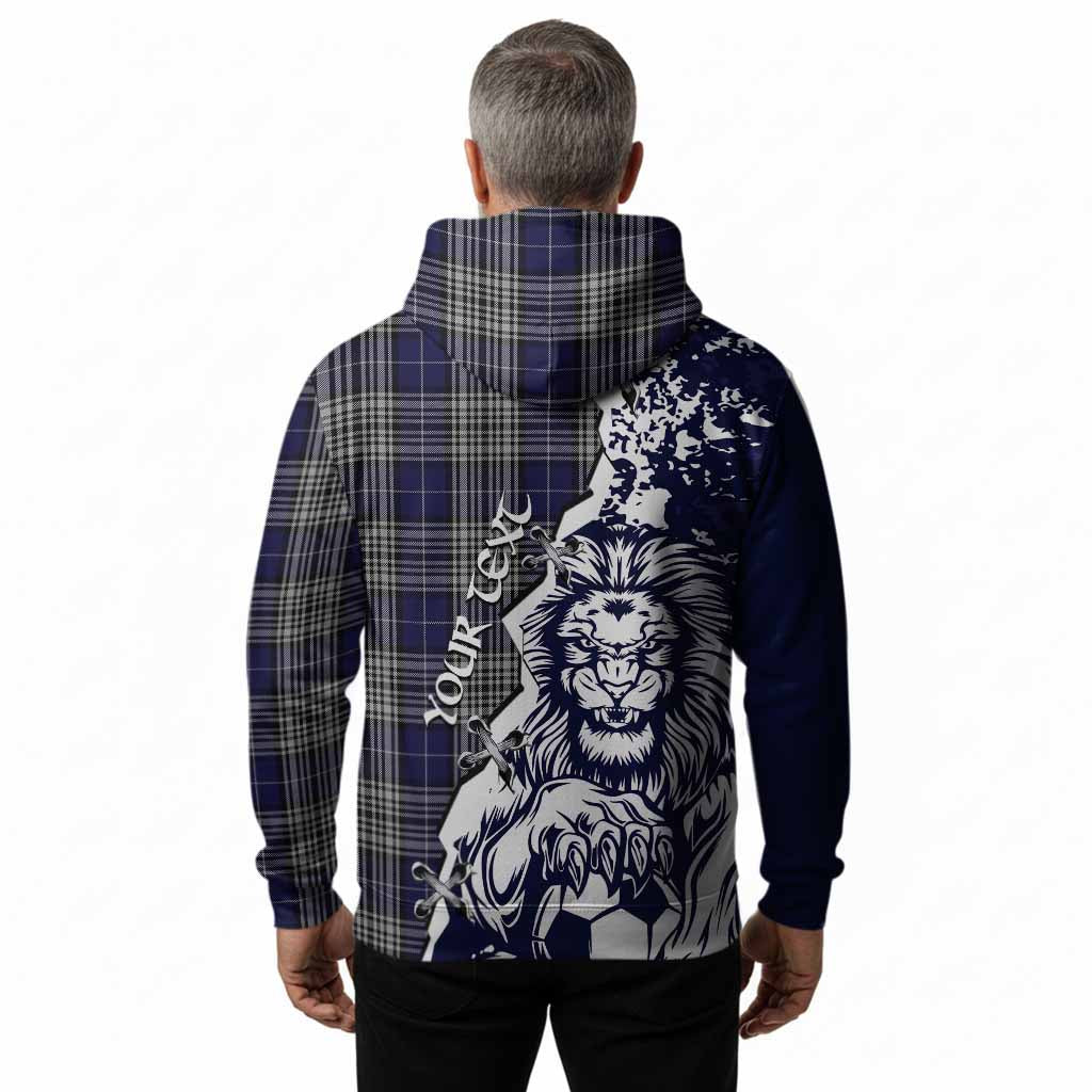 Napier Tartan Scottish Hoodie Angry Lion With Soccer Ball Style