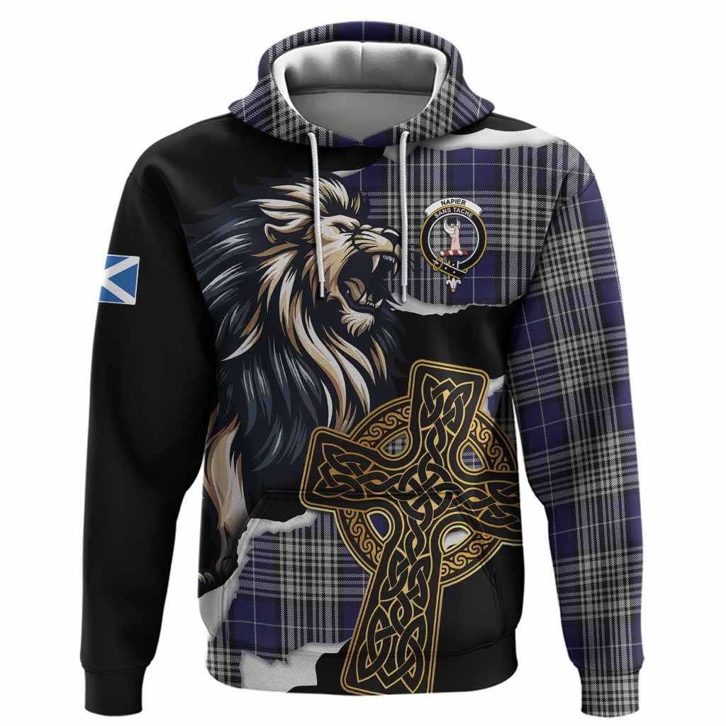 Napier Tartan Scottish Hoodie Lion Celtic Heritage