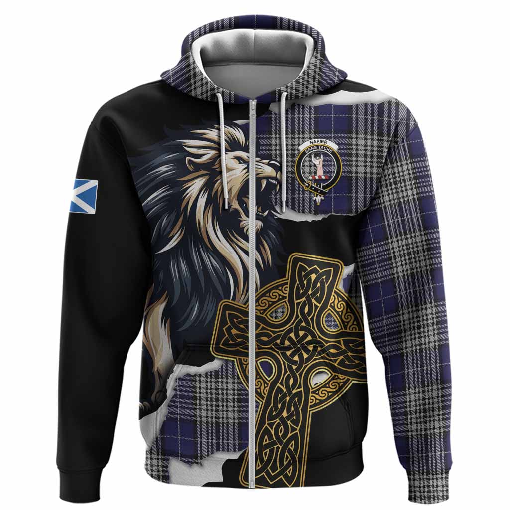 Napier Tartan Scottish Hoodie Lion Celtic Heritage