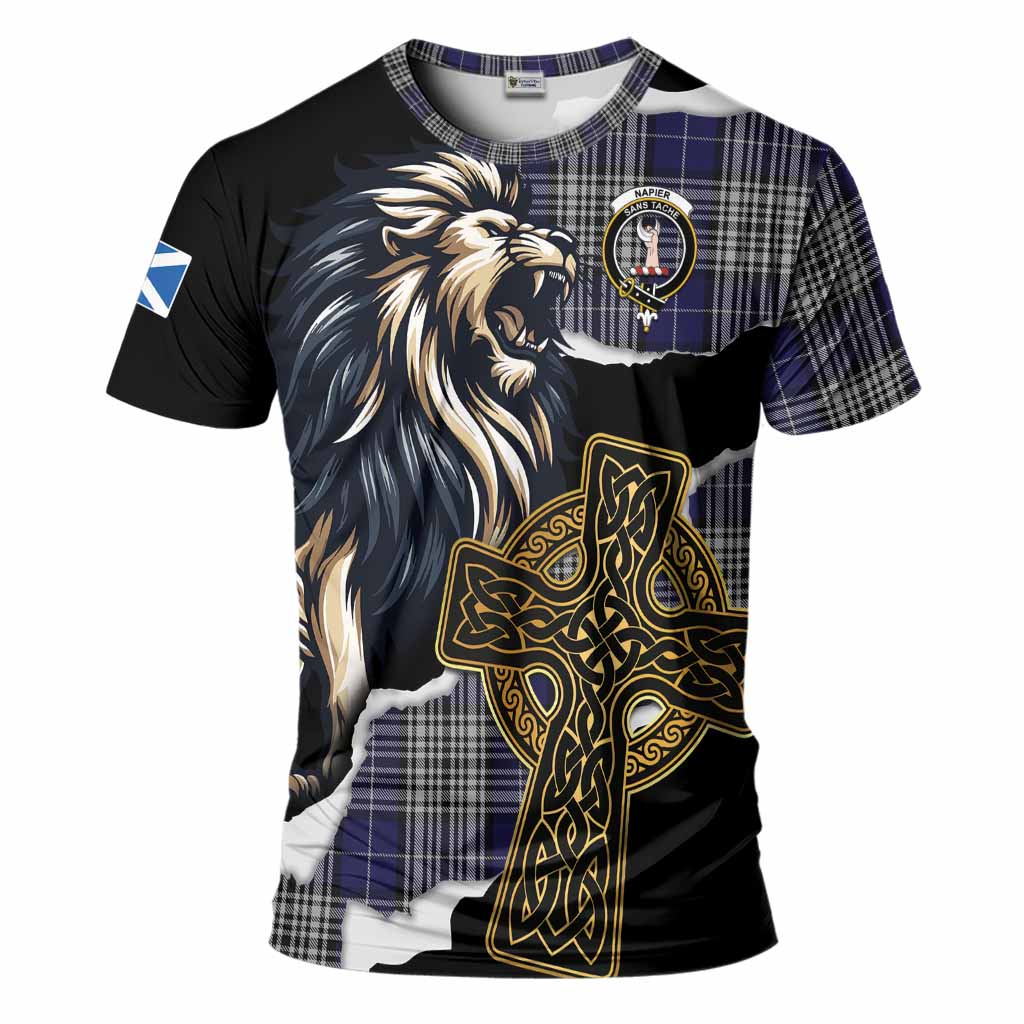 Napier Tartan Scottish T-Shirt Lion Celtic Heritage