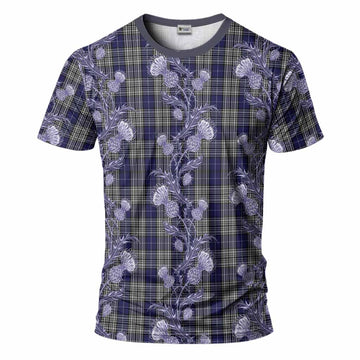 Napier Tartan T-Shirt Seamless Scottish Thistle Flowers
