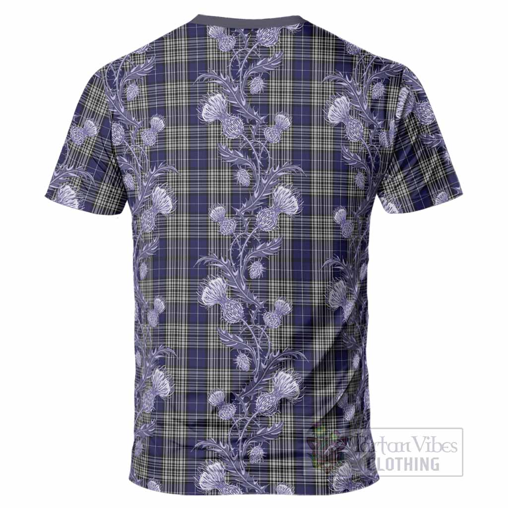 Napier Tartan T-Shirt Seamless Scottish Thistle Flowers