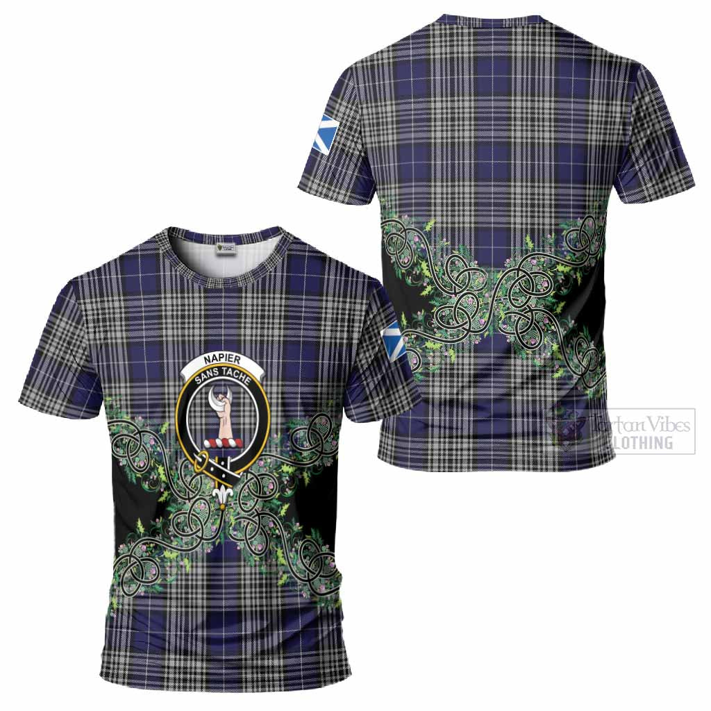 Napier Tartan T-Shirt Thistle Scottish Spirit