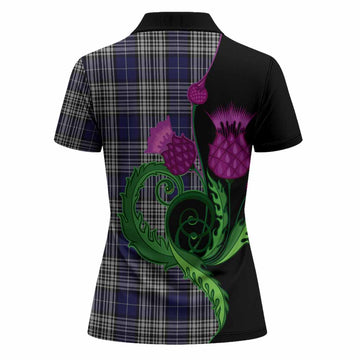 Napier Tartan Women Polo Shirt Traditional Scottish Thistle