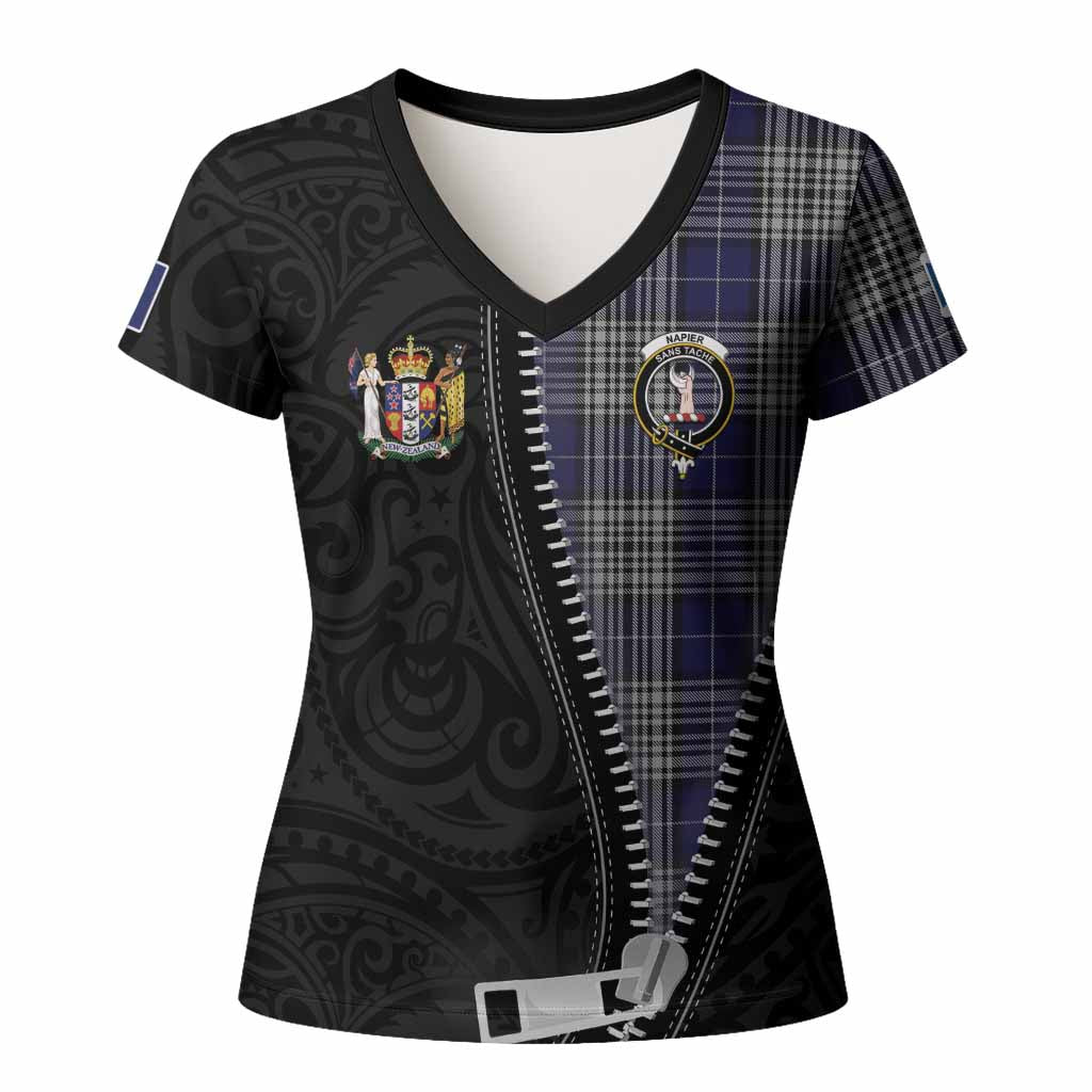 Napier Tartan Women T shirt New Zealand Pattern Unique Zipper Stylized
