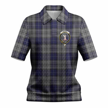 Napier Tartan Women’s Polo Sweater Top with Family Crest