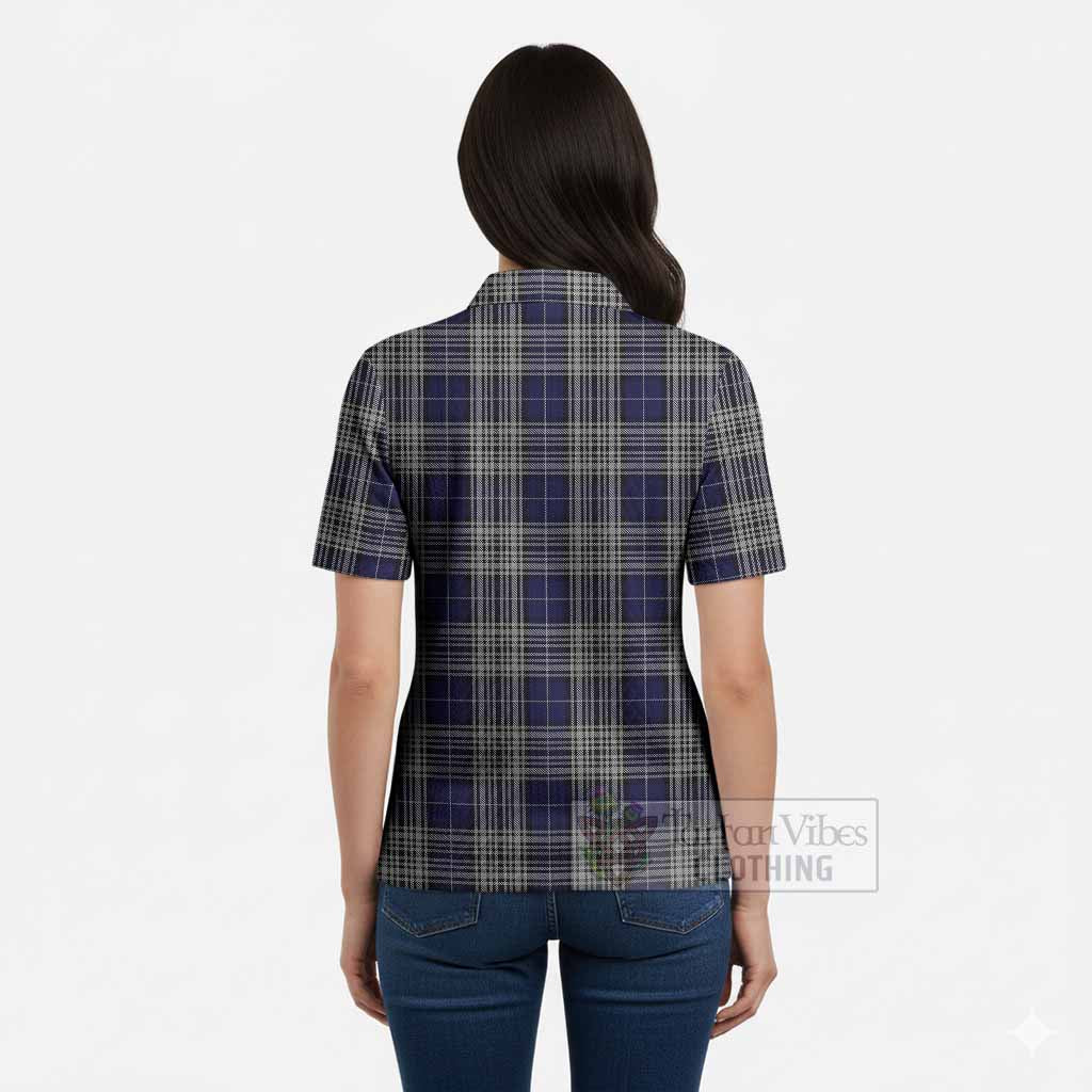 Napier Tartan Women’s Polo Sweater Top with Family Crest