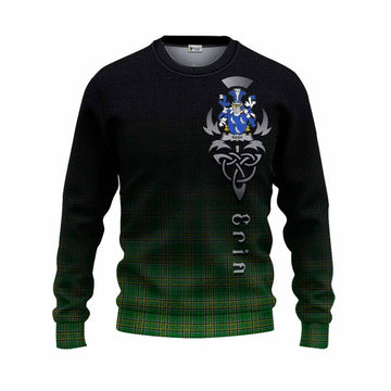Nash Irish Clan Knitted Sweater with Coat of Arms Erin Go Bragh Celtic Inspired