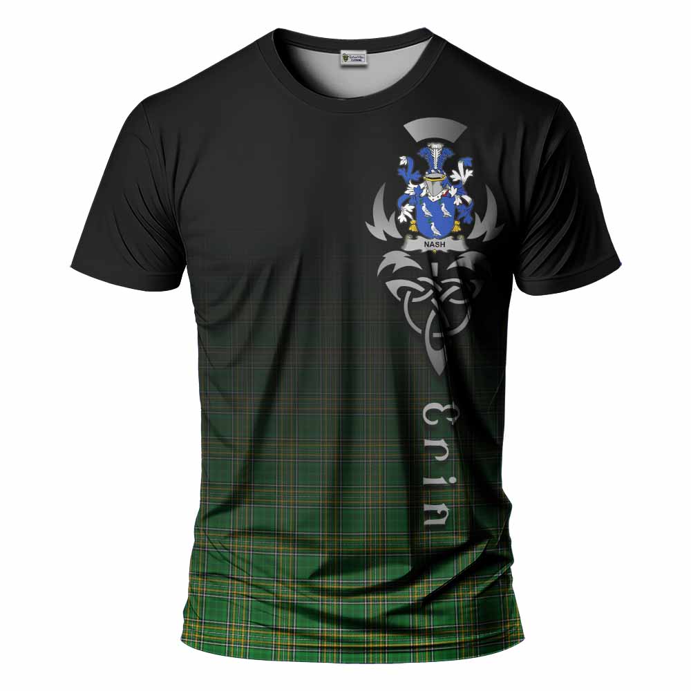 Tartan Vibes Clothing Nash Irish Clan T-Shirt with Coat of Arms Erin Go Bragh Celtic Inspired