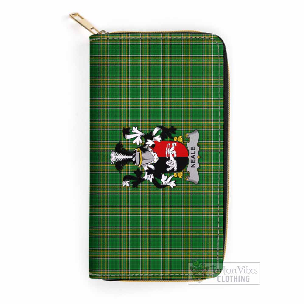 Neale Irish Clan Tartan Women's Leather Wallet with Coat of Arms One Size 19.7*10.5*3.5 cm - Tartan Vibes Clothing