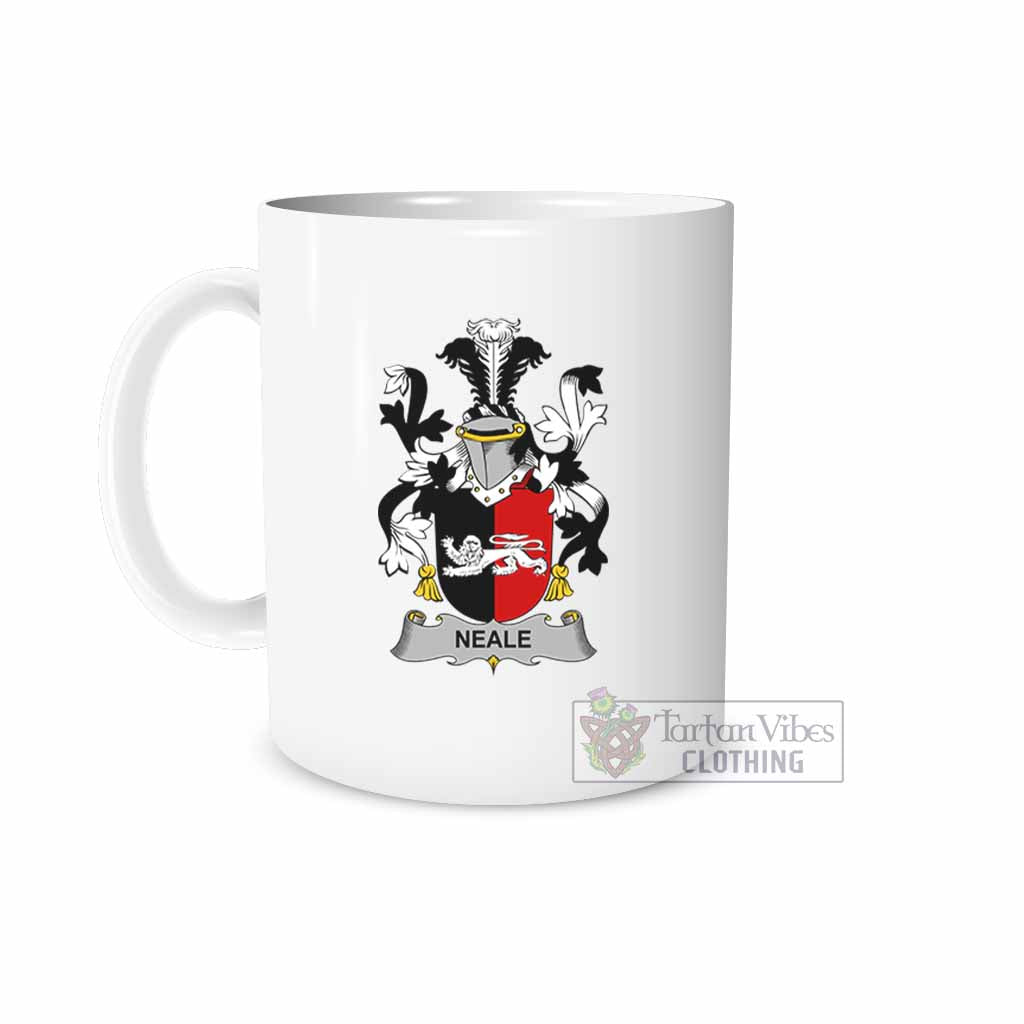 Neale Irish Clan Coat of Arms Ceramic Mug White - 2D-tartanvibesclothing