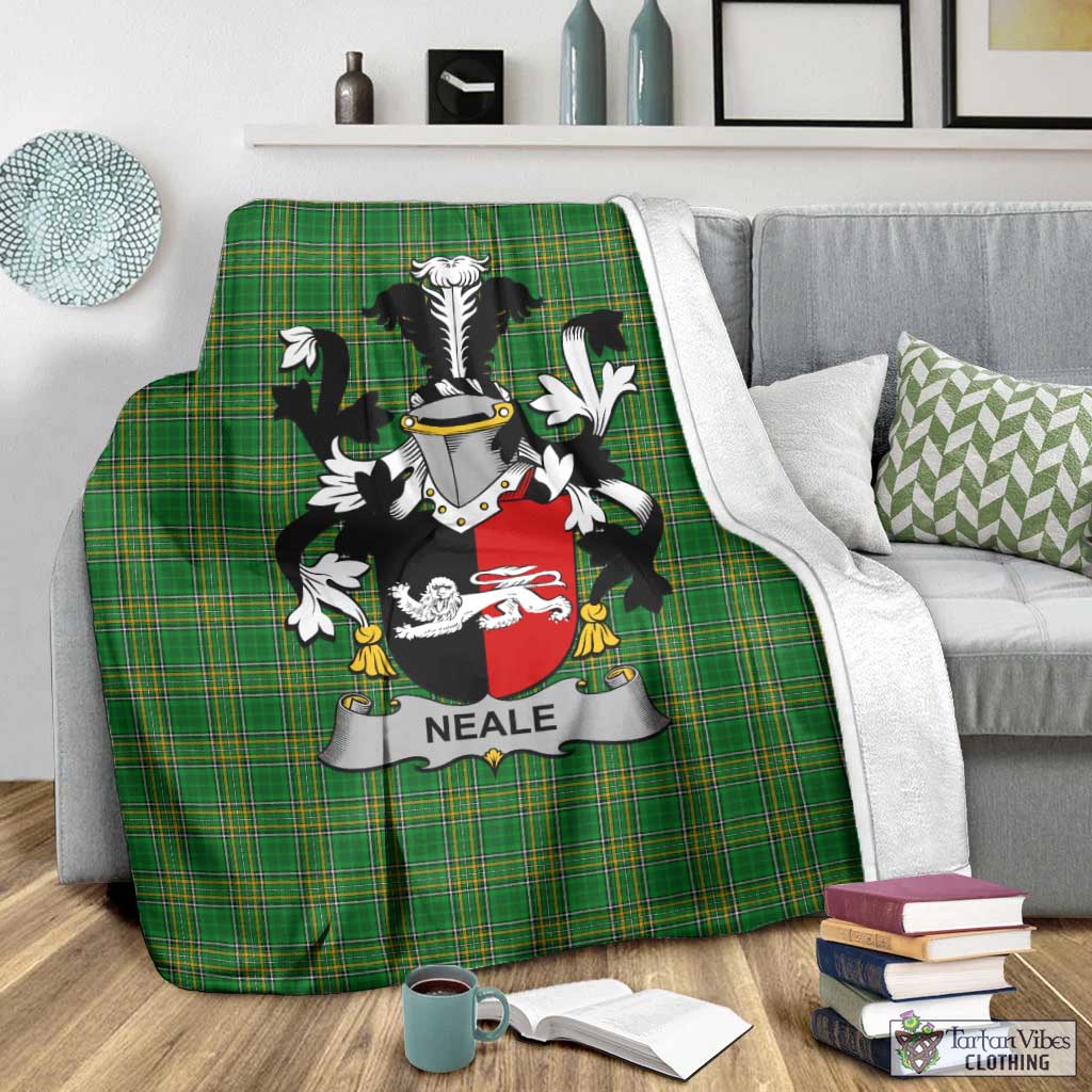 Neale Irish Clan Tartan Blanket with Coat of Arms - Tartan Vibes Clothing
