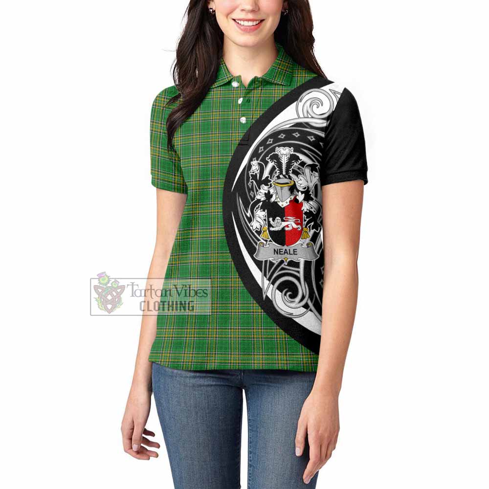 Neale Irish Clan Women's Polo Shirt Celtic Circle Style - Tartan Vibes Clothing