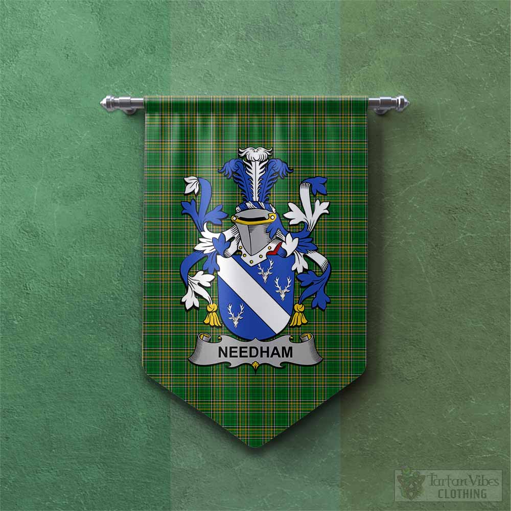 Needham Irish Clan Tartan Gonfalon, Tartan Banner with Coat of Arms Chevron - Tartan Vibes Clothing