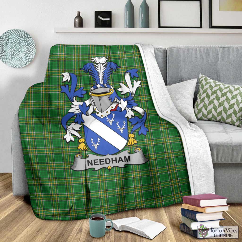 Needham Irish Clan Tartan Blanket with Coat of Arms - Tartan Vibes Clothing
