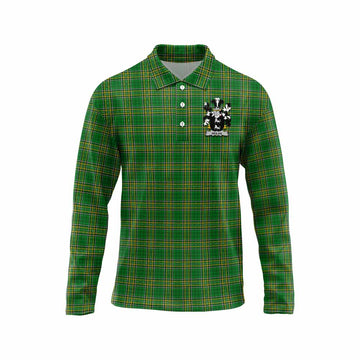Neilan Irish Clan Tartan Long Sleeve Polo Shirt with Coat of Arms Unisex - Tartan Vibes Clothing