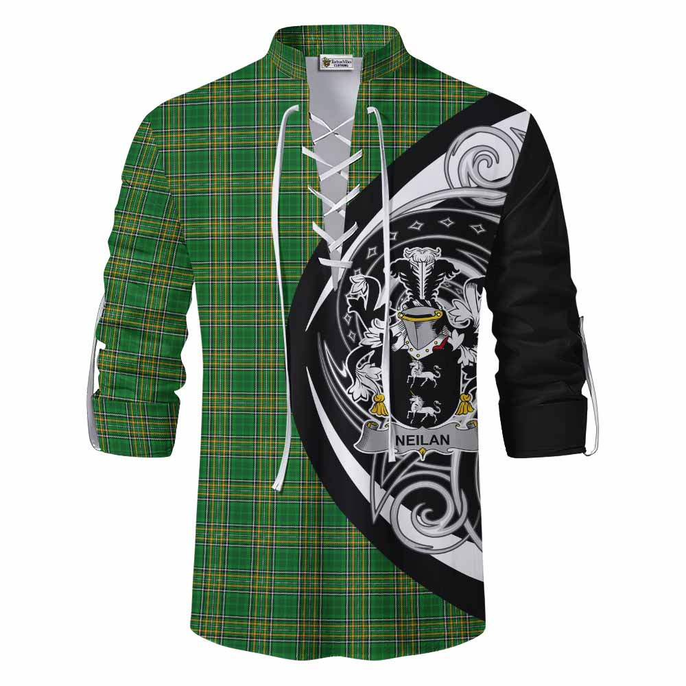 Neilan Irish Clan Ghillie Kilt Shirt Celtic Circle Style Men - Tartan Vibes Clothing