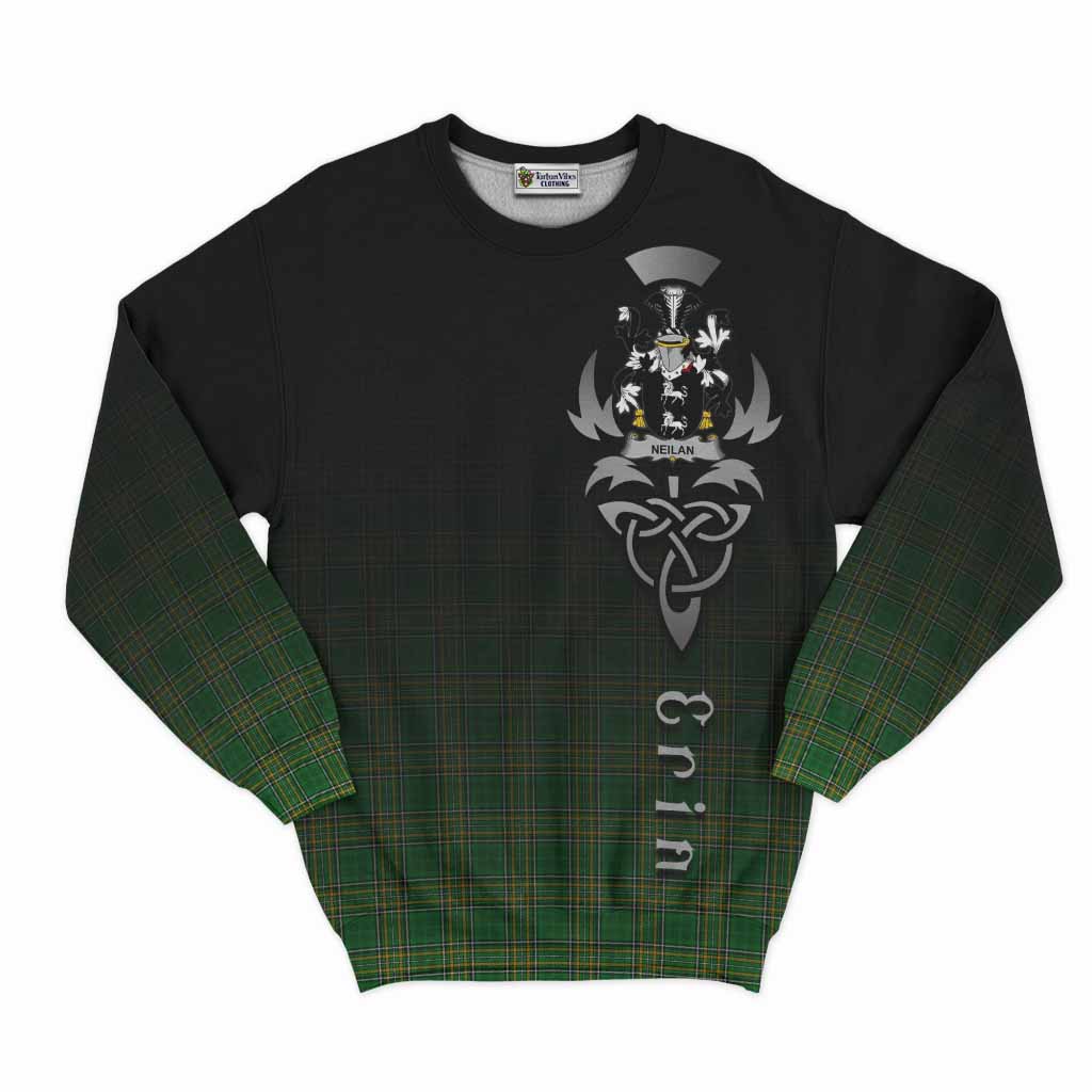 Neilan Irish Clan Sweatshirt with Coat of Arms Erin Go Bragh Celtic Inspired Unisex - Tartan Vibes Clothing